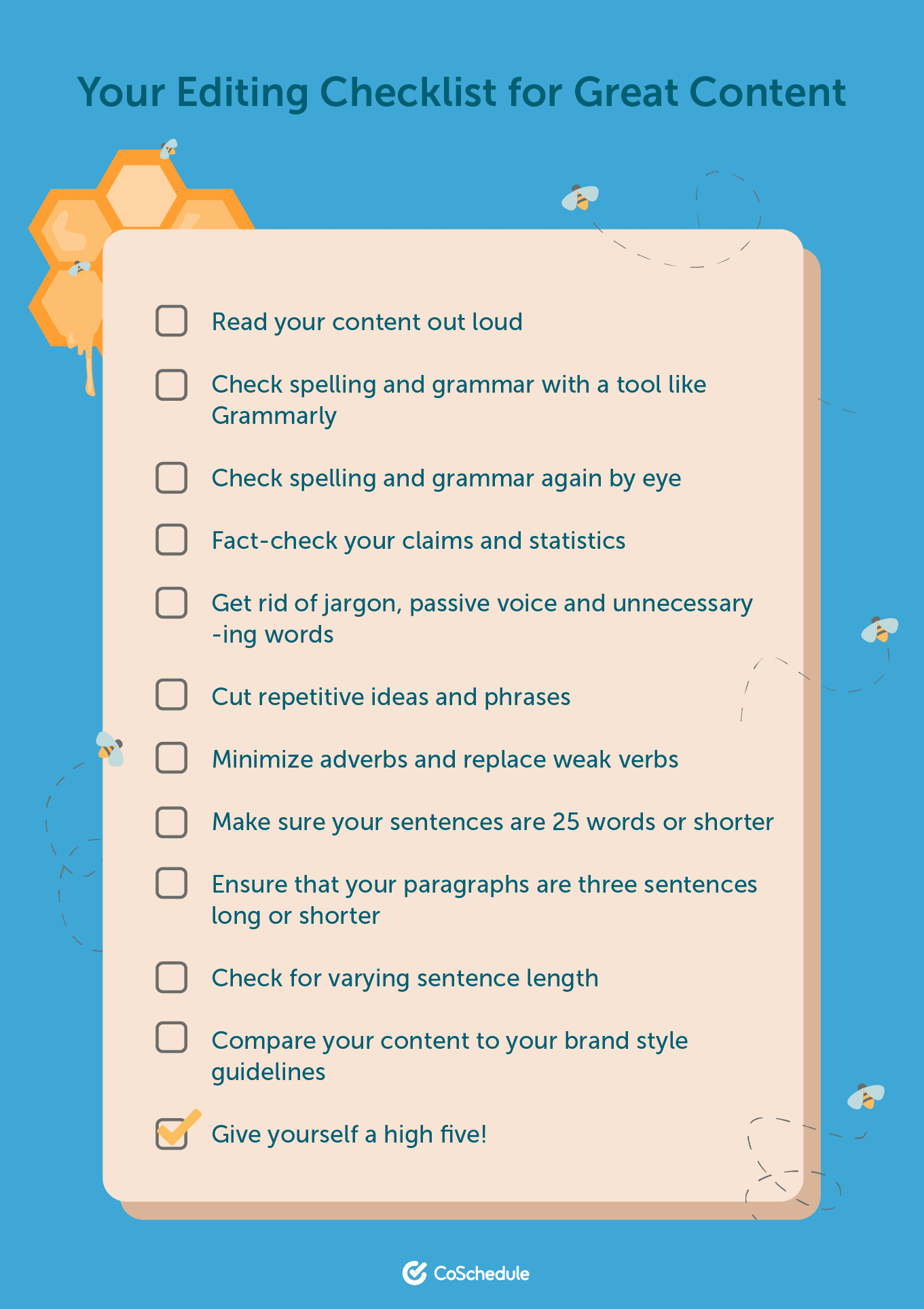 Content editing checklist