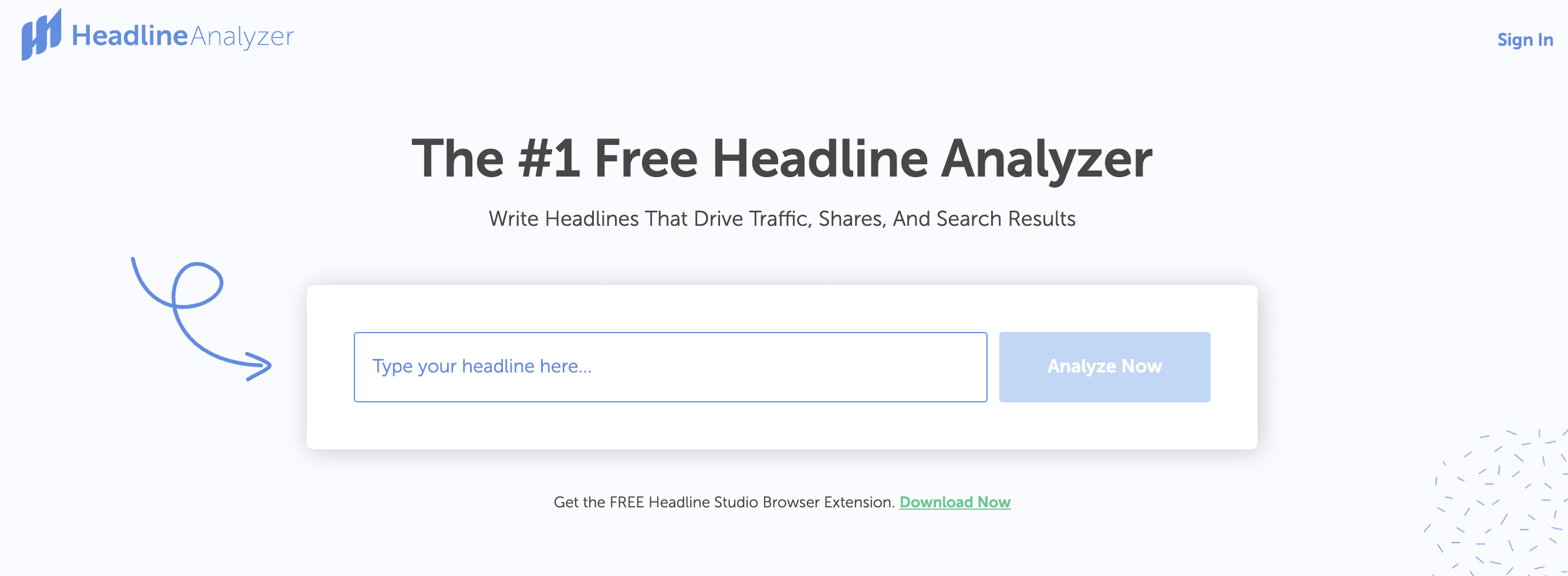 screenshot of headline analyzer