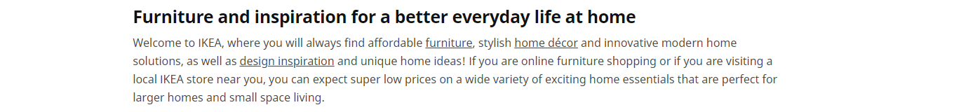 Example of a brand/mission statement from IKEA