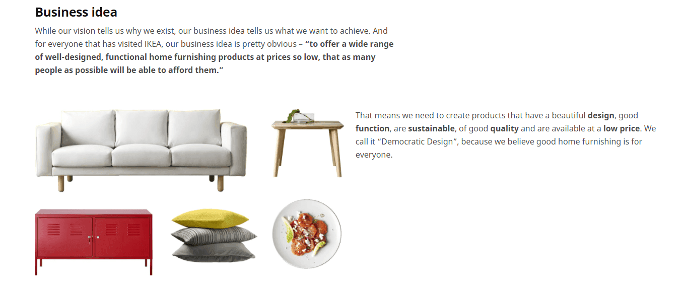 Example of a brand statement from IKEA