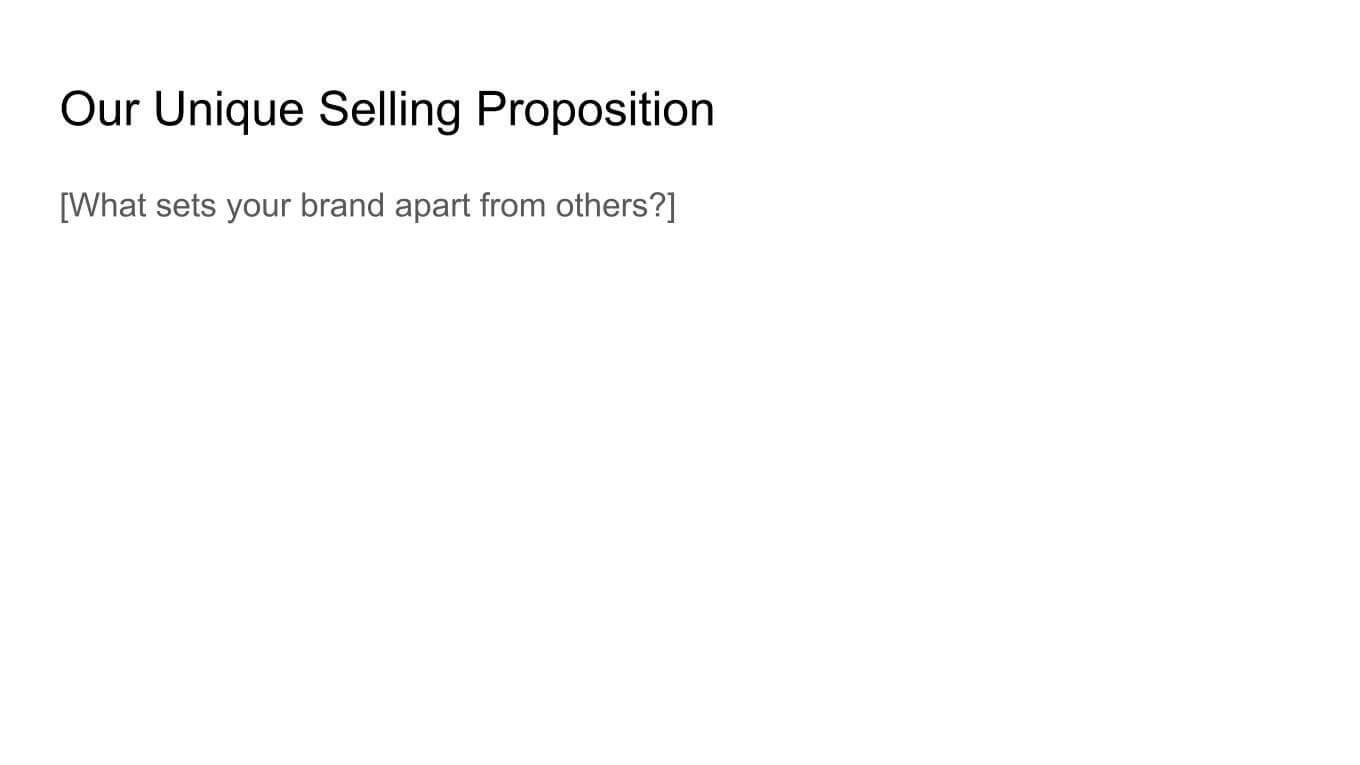 Template for writing a unique selling proposition