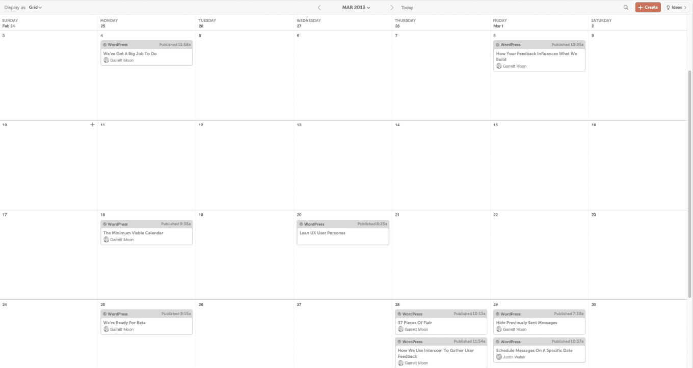 CoSchedule content calendar example
