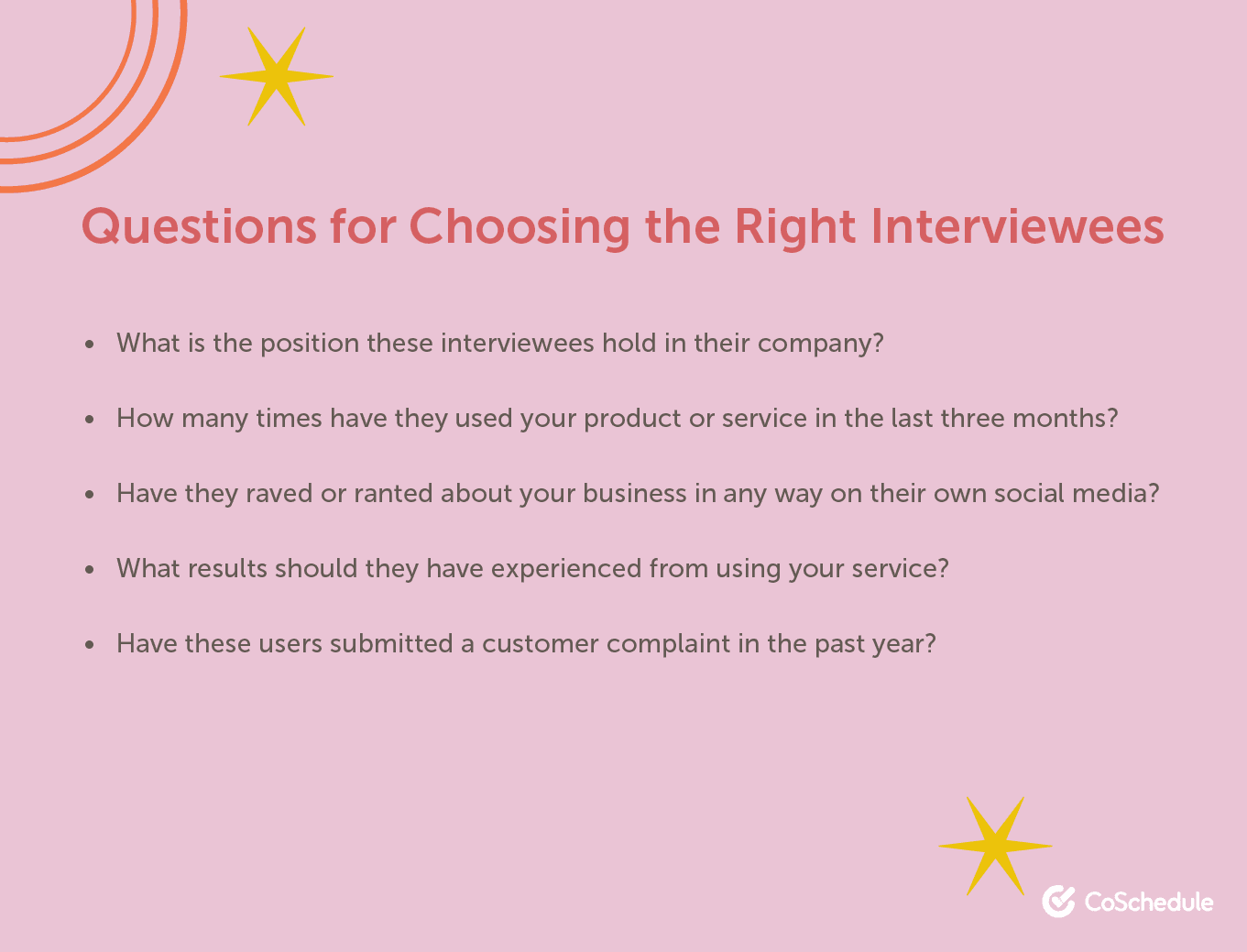 Questions for choosing the best interviewees