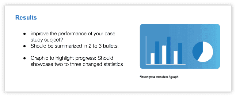 Outline results in a case study example.