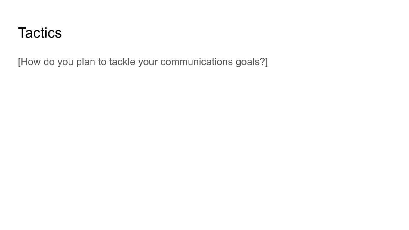 Example of a template for tactics