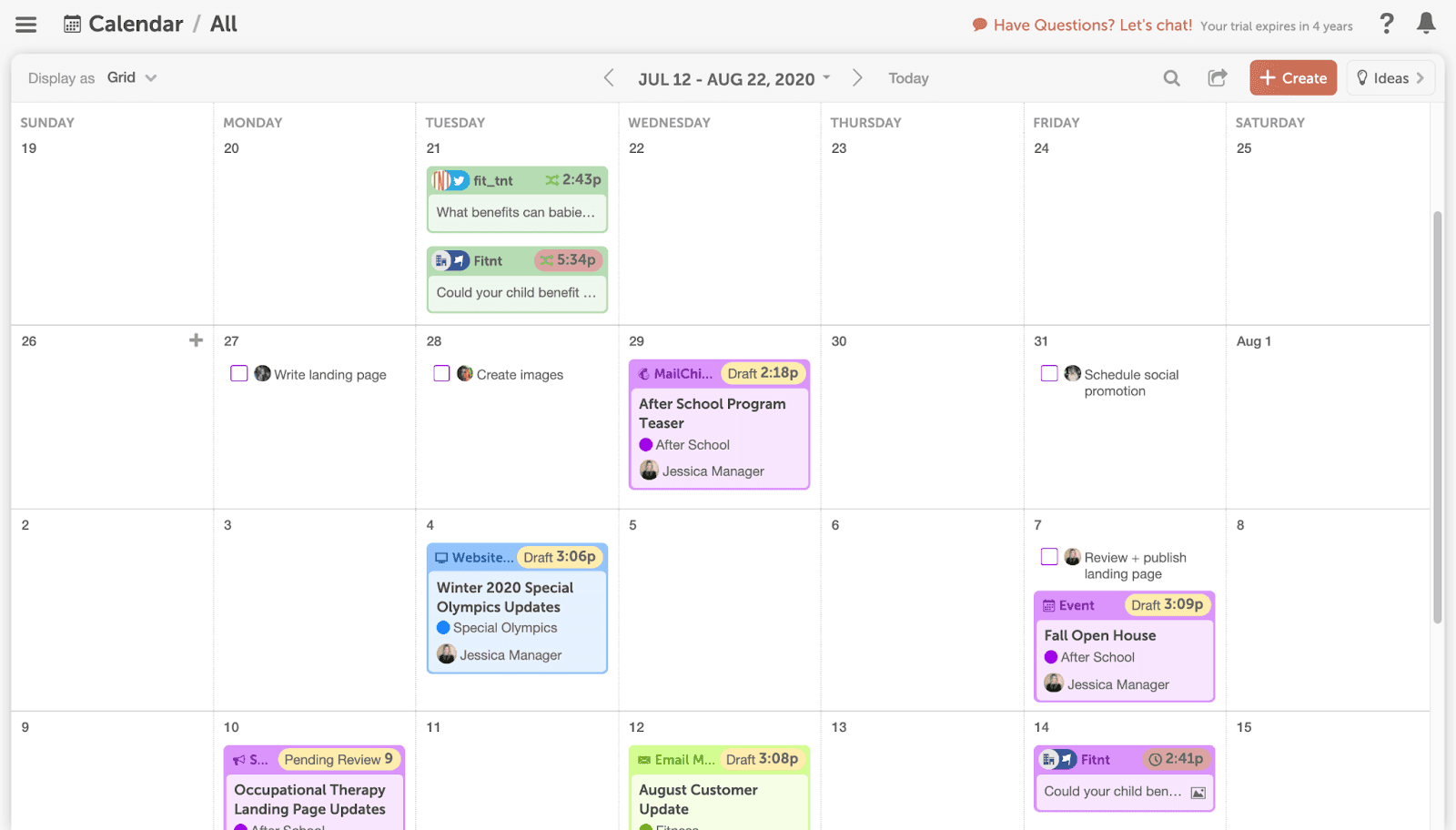 CoSchedule calendar example