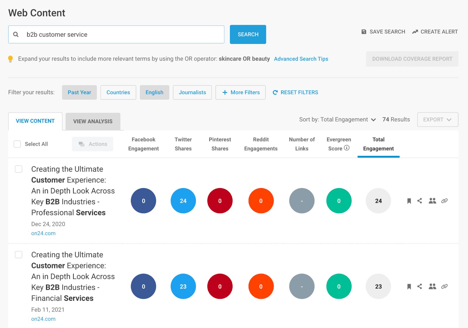 BuzzSumo keyword research