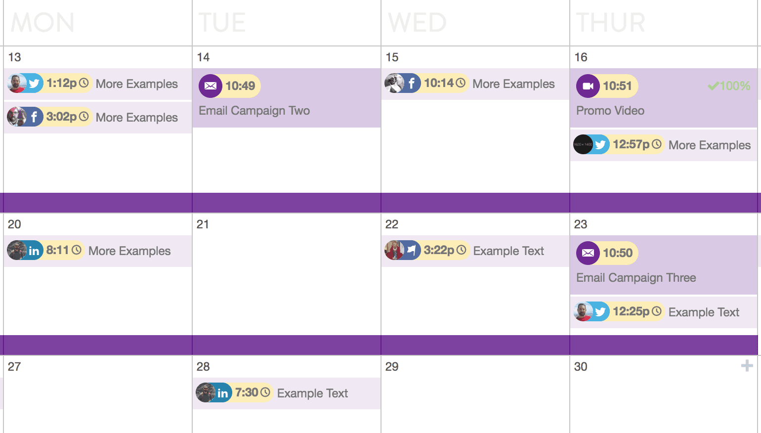 CoSchedule publishing schedule