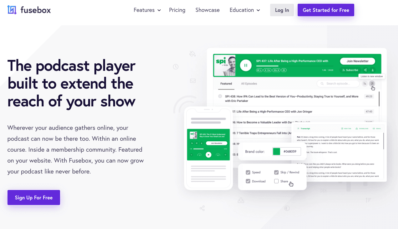 Fusebox smart player website page