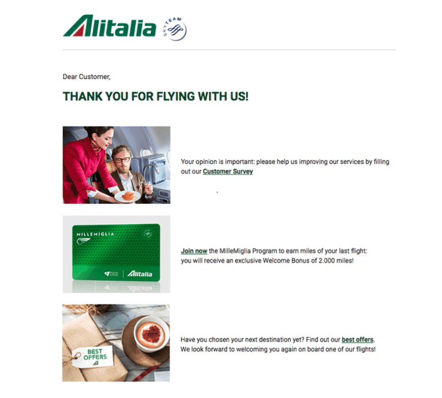 Alitalia quality email