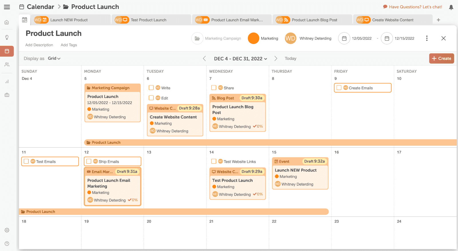 Add tasks to CoSchedule marketing calendar