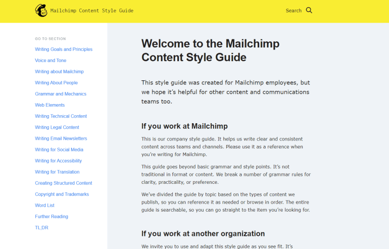 Mailchimp Content Style Guide