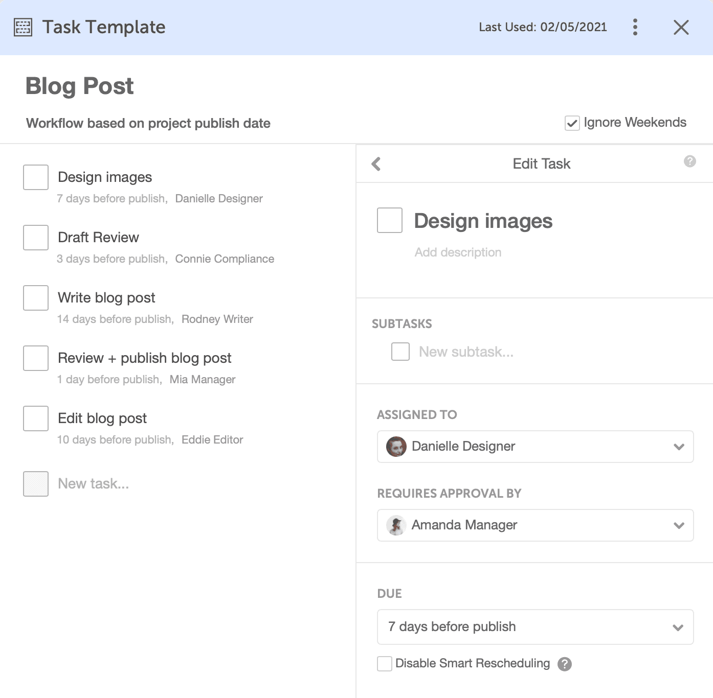 Blog post task templates