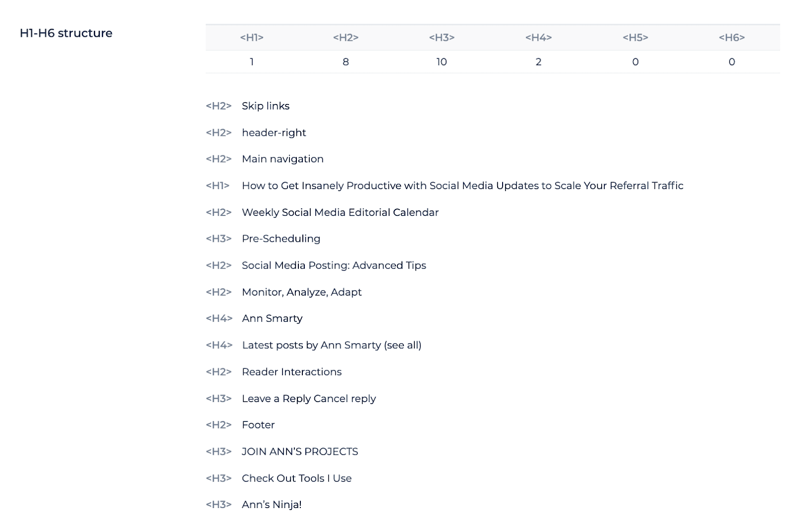 H1-H6 structure