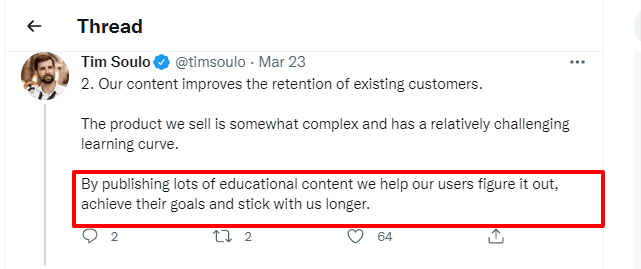 Tim Suolo tweet educational content
