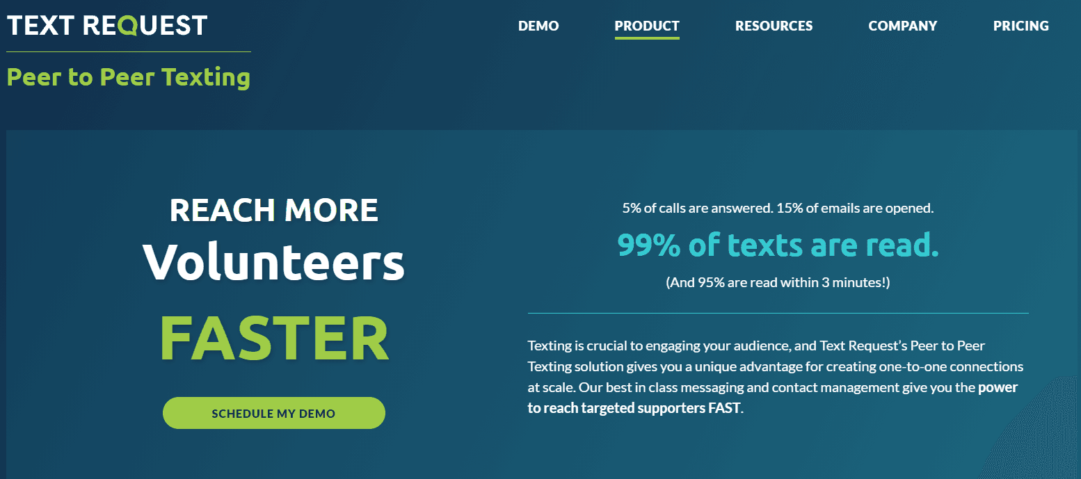 TextRequest peer to peer texting software
