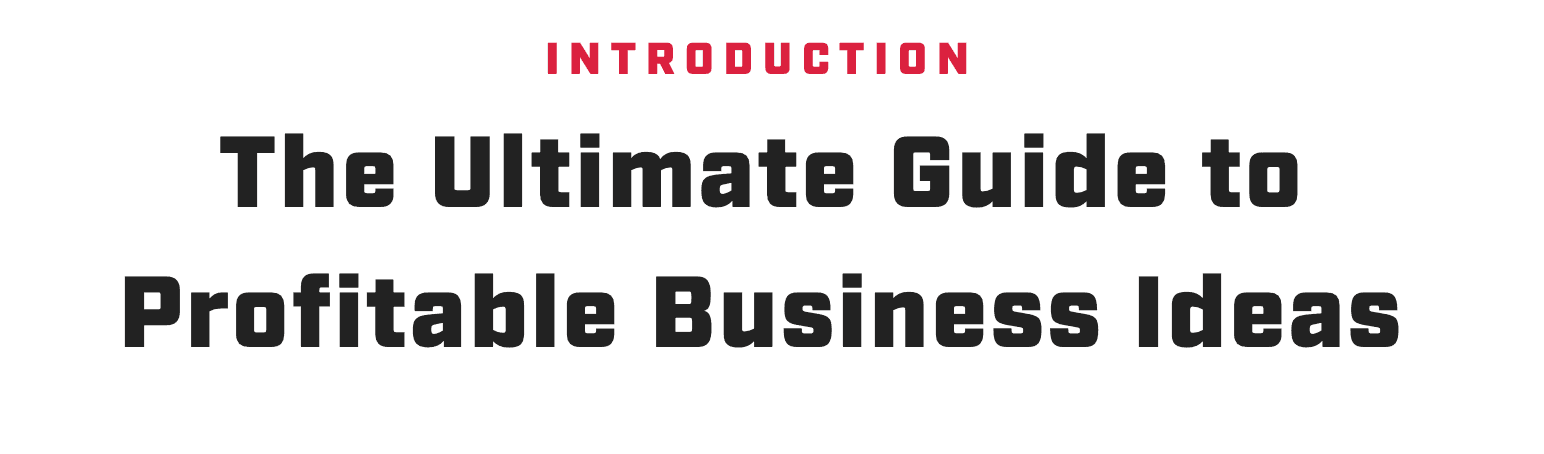 The ultimate guide to profitable business ideas