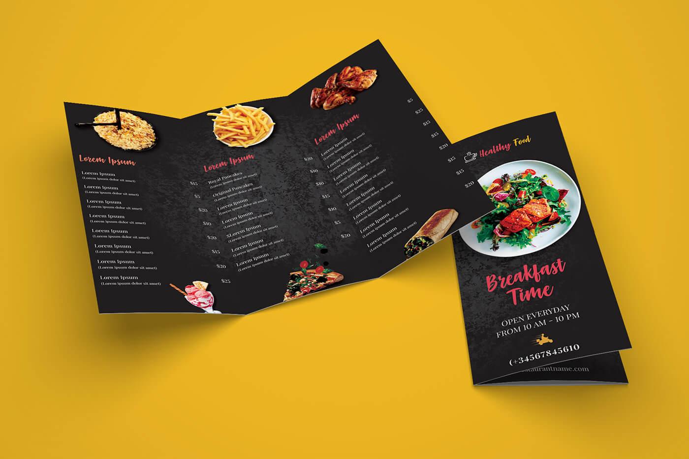 picture of restaurant menu brochure