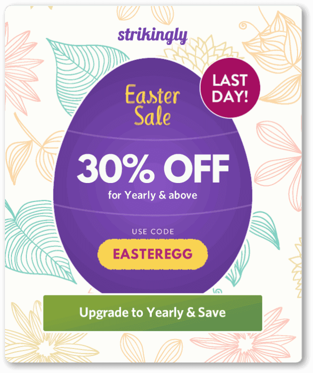 An ad displaying a limited time special Easter sale