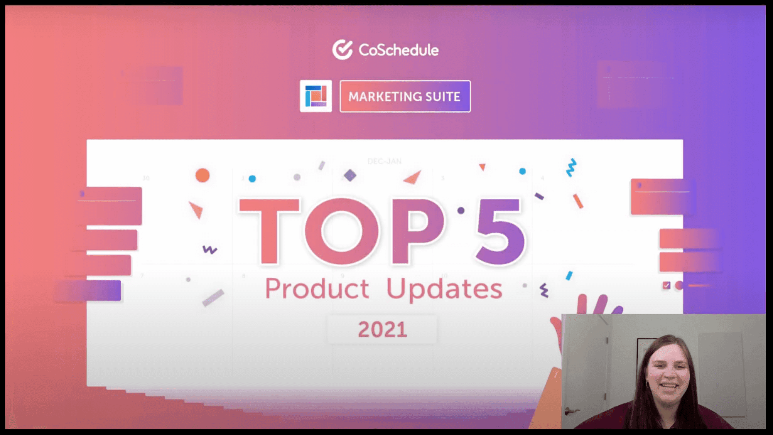 top 5 product updates video produced by coschedule