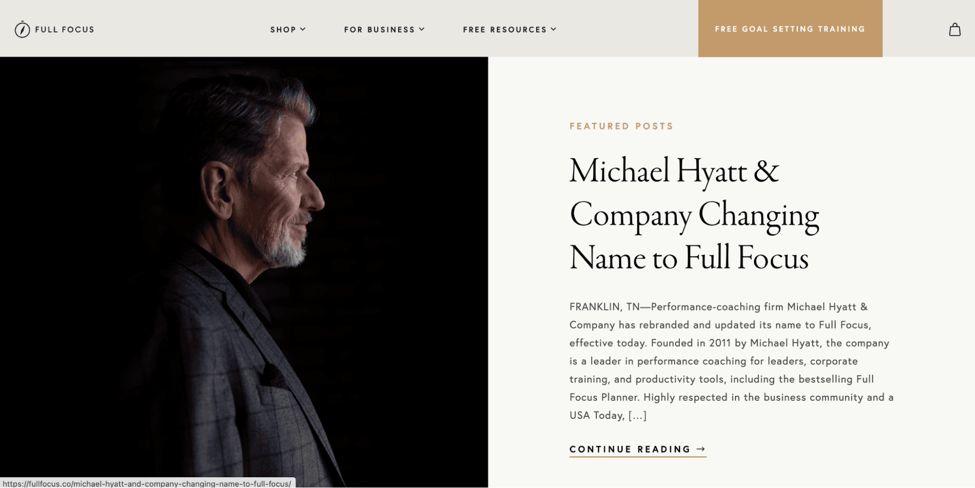 Screenshot of Michael Hyatt's "Full Focus" blog