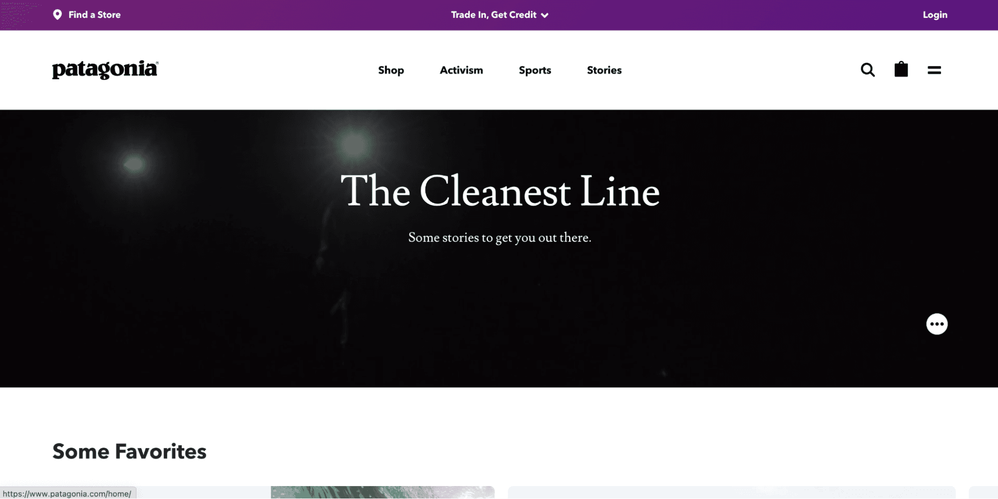 Patagonia blog titled "The Cleanest Line"