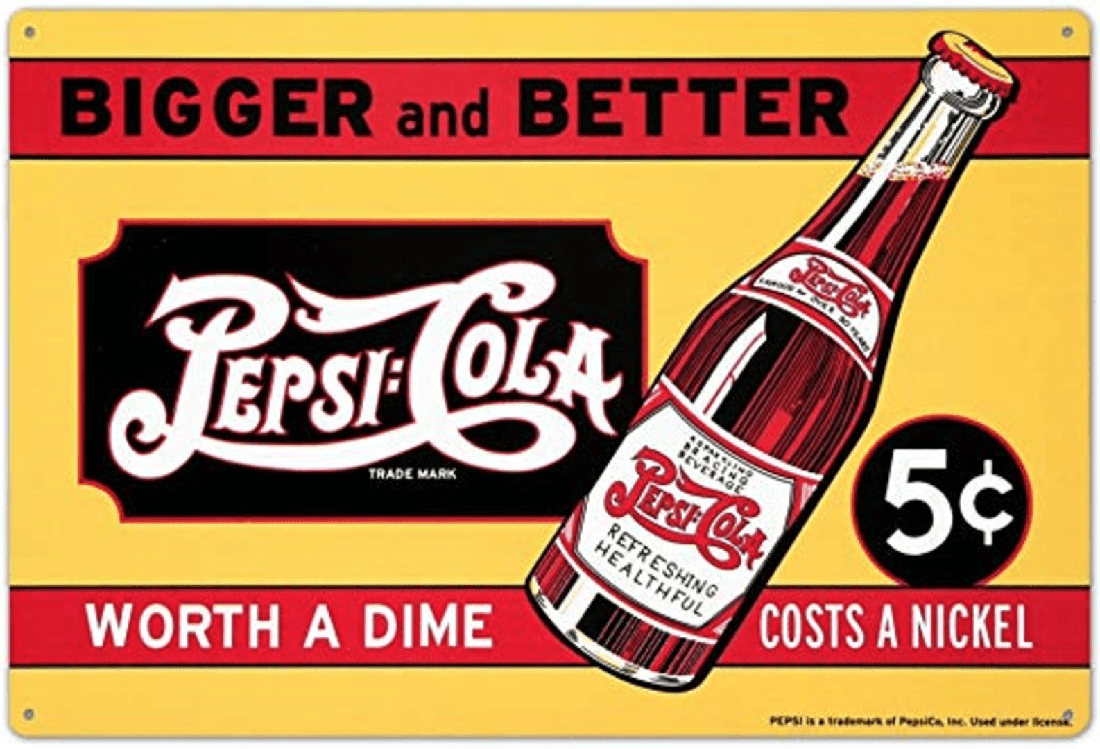 Pepsi Cola advertising sign from the 1940s
