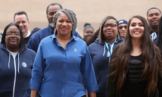 image of AT&T employees wearing company gear