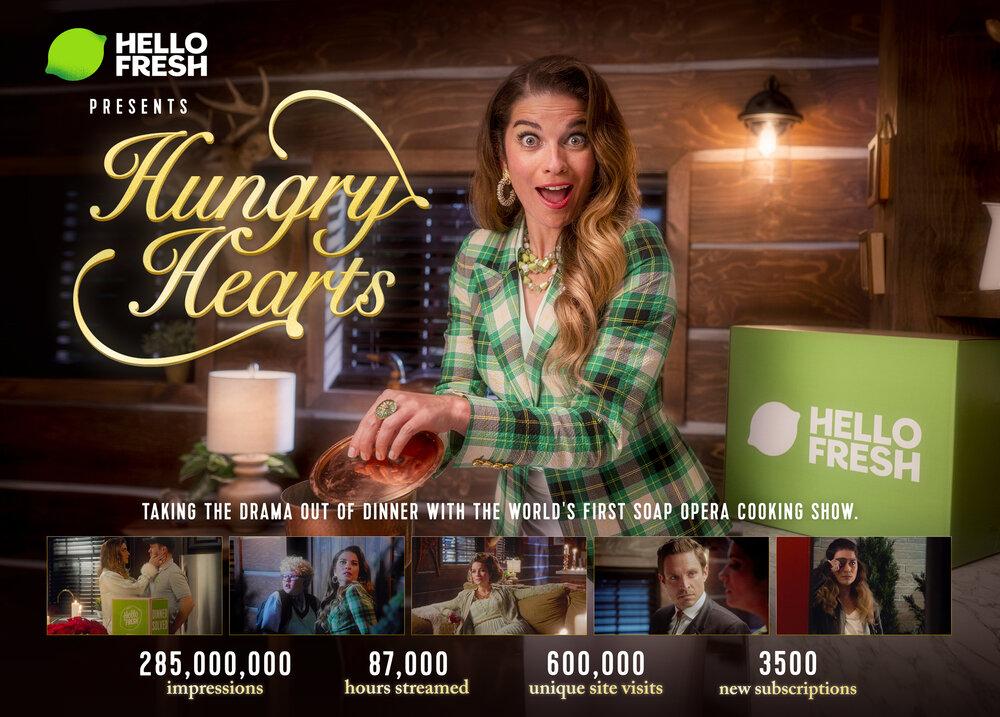 Hello fresh ad for a "hungry hearts" sitcom parody