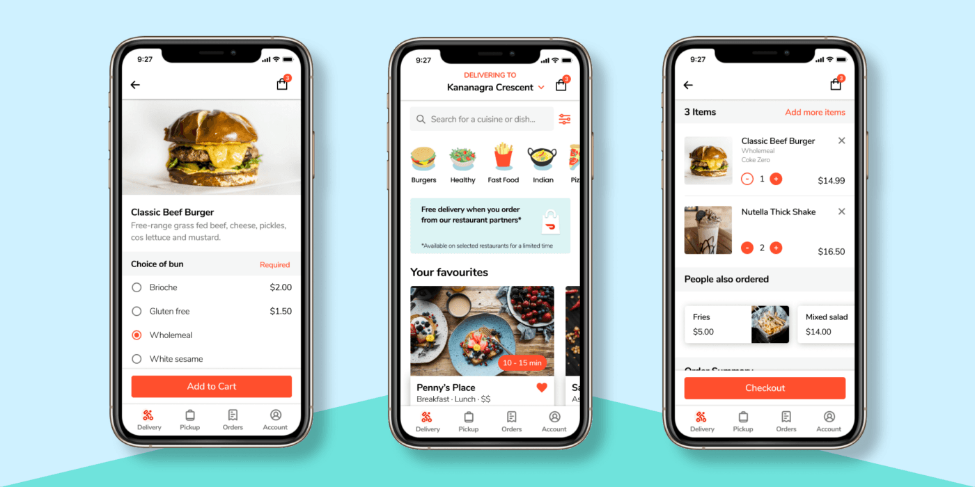 Screenshot of DoorDash's UI/UX design