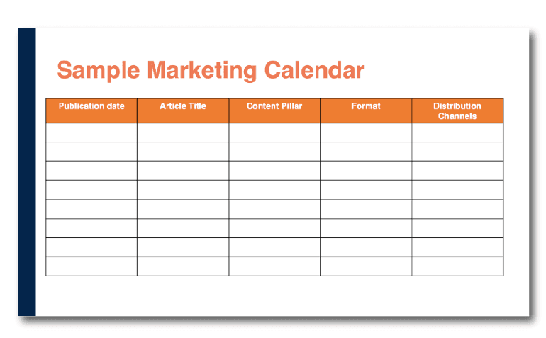 Sample marketing calendar example