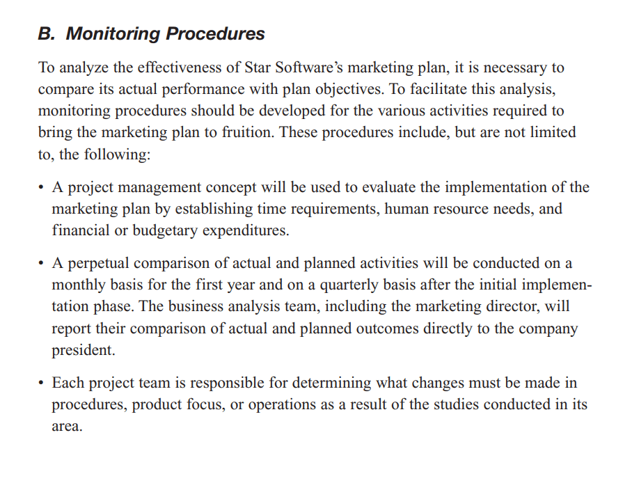 Example of a monitoring procedure