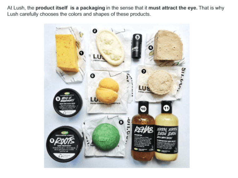 Example of packaging from Lush