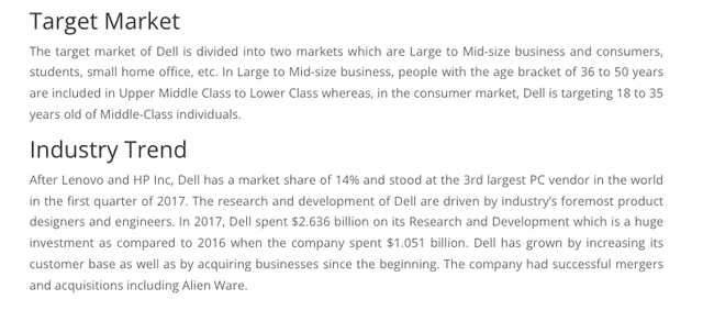 Example of target markets and industry trends