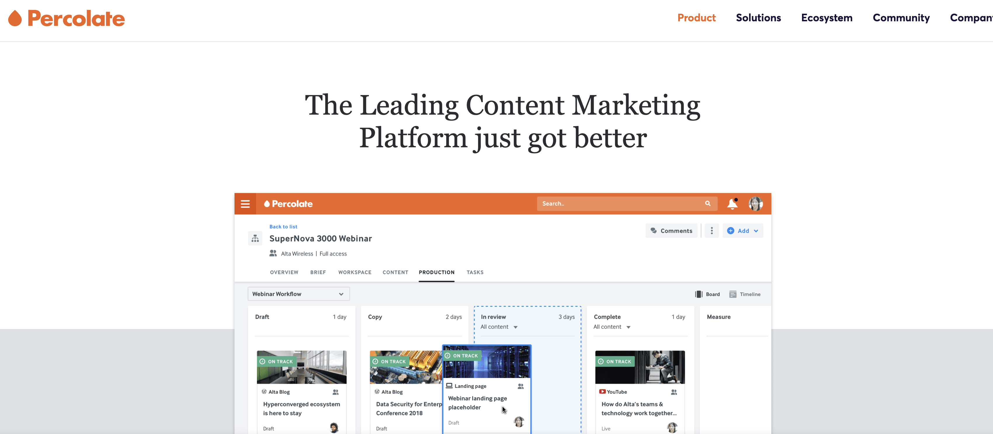 Percolate content marketing platform