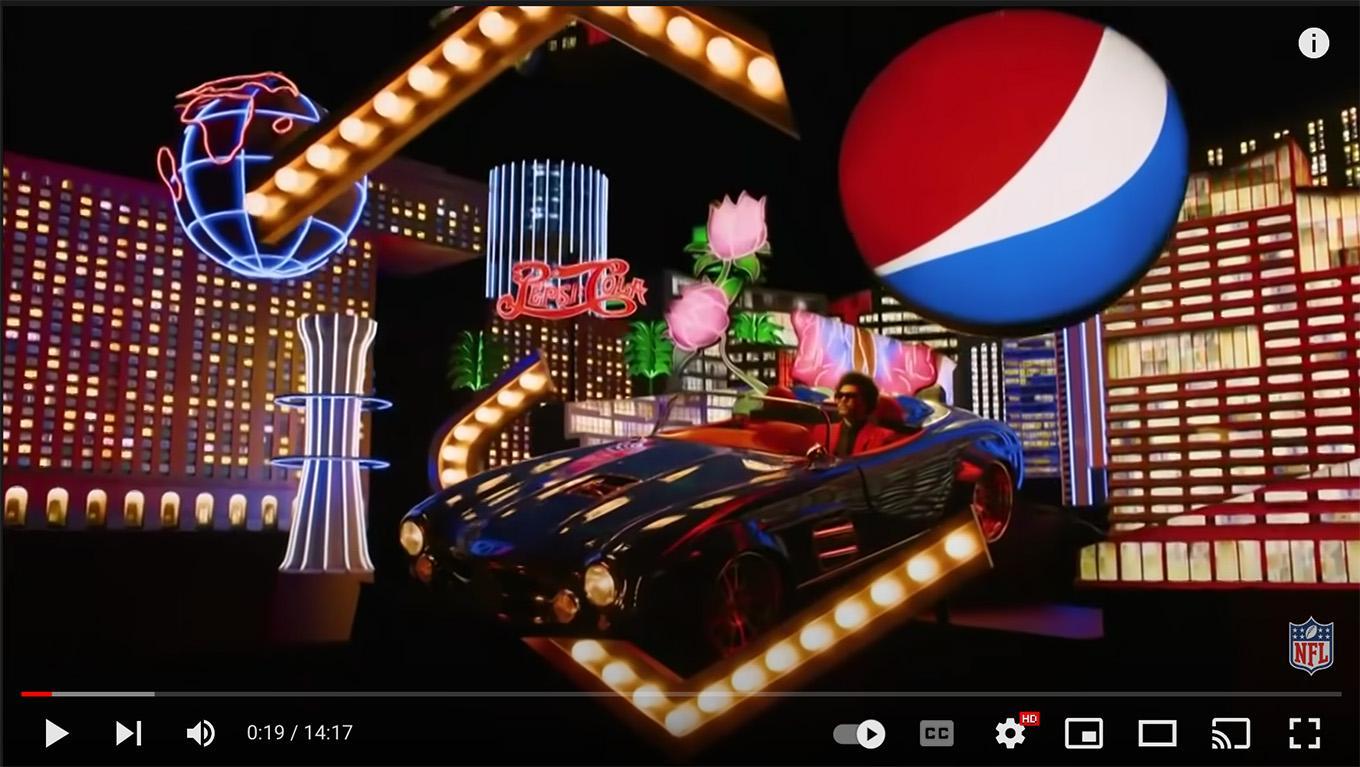 Pepsi advertisement during the NFL superbowl