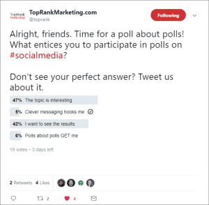Poll from Top Rank Marketing