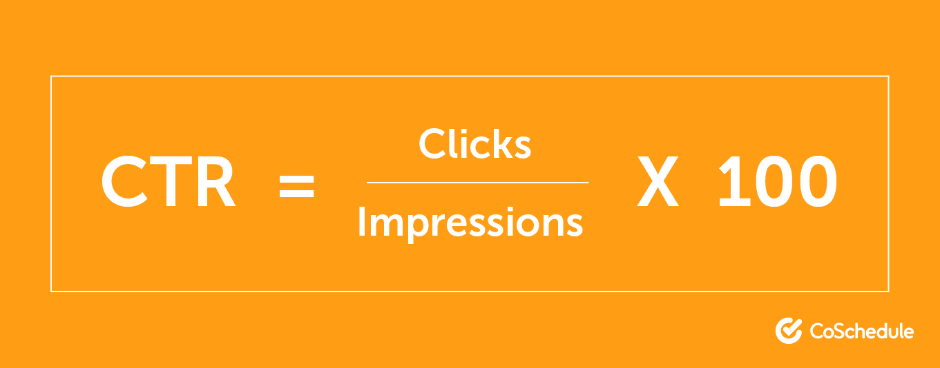 Click through rate = Clicks/Impressions x100
