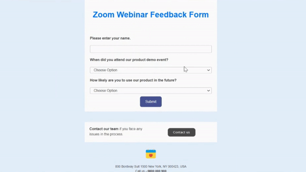 Zoom email asking for customer feedback after using zoom