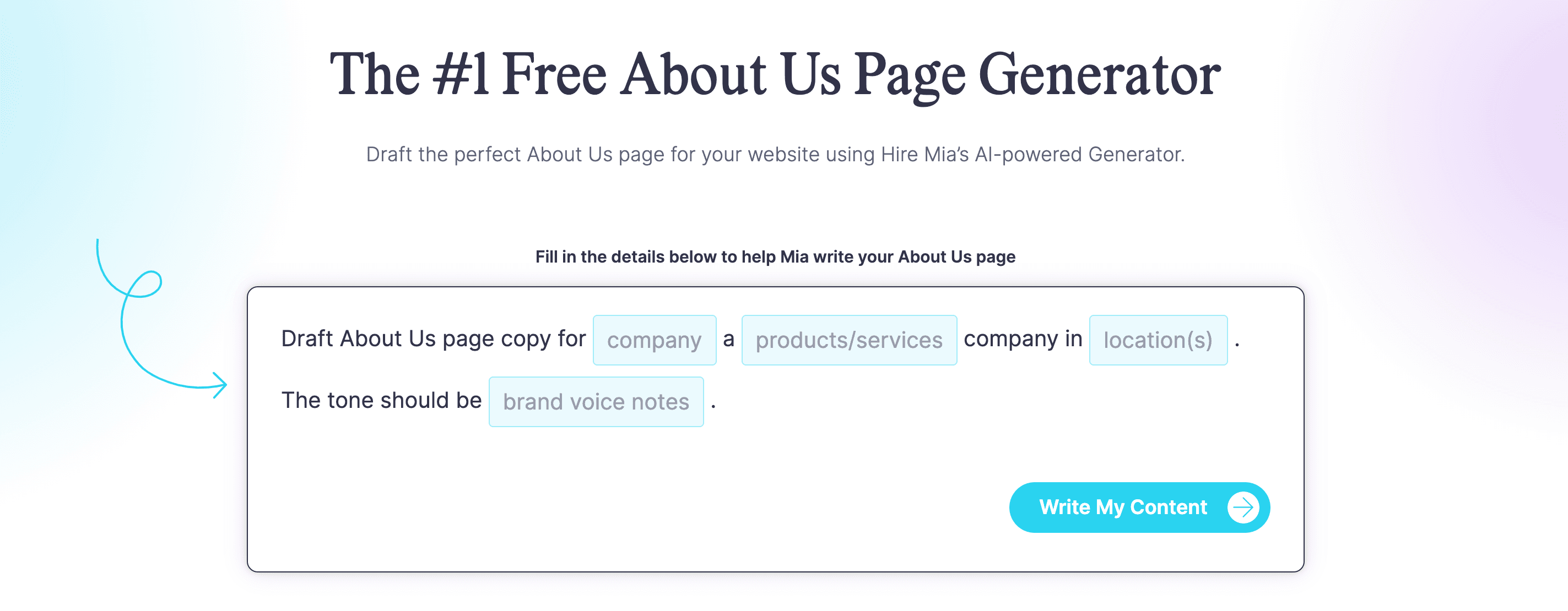 Coschedule about us page generator homepage