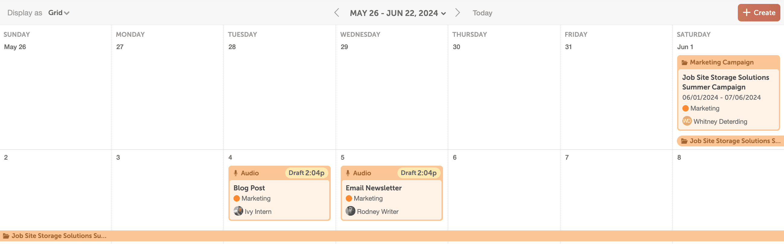 CoSchedule marketing campaign view