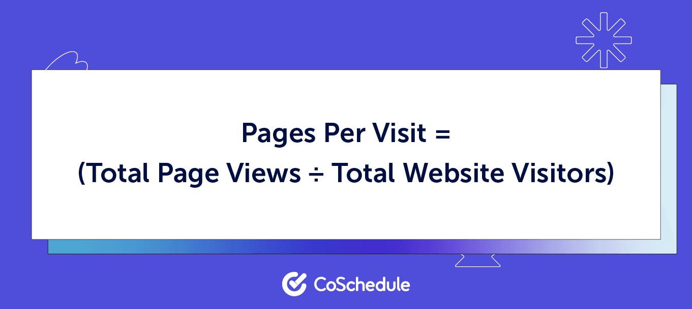 Pages per Visit = (Total Page Views/ Total website Visitors)