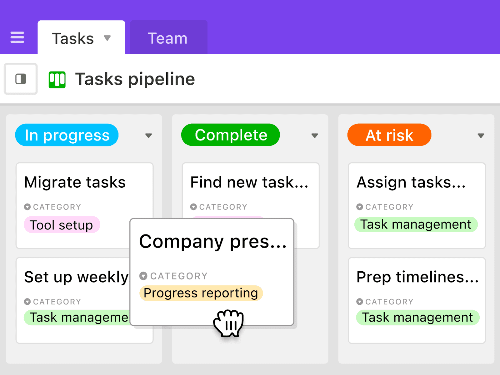 Airtable is a cloud-based tool for organizing projects and tracking completion