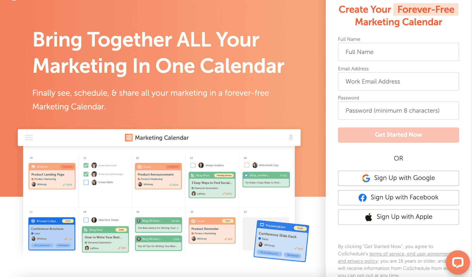 Marketing calendar by CoSchedule allows marketers to stay organized