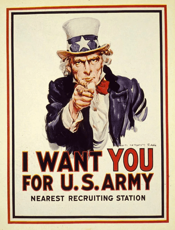 Iconic Uncle Sam U.S army recruiting ad 