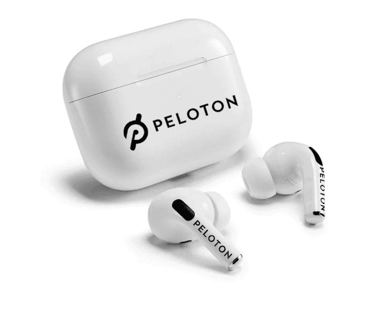 Peloton wireless earbuds with charging case