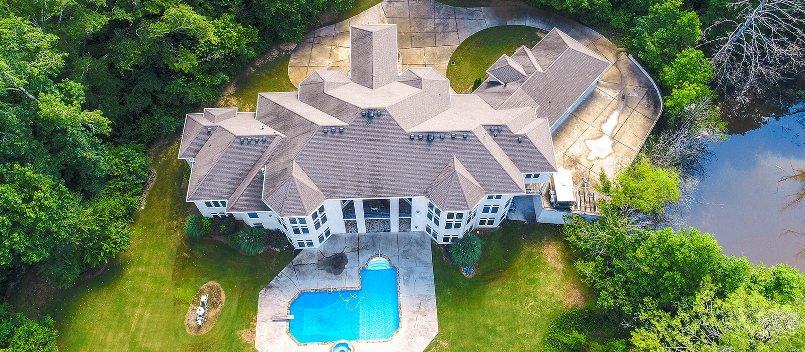 Drone photo of a house for sale