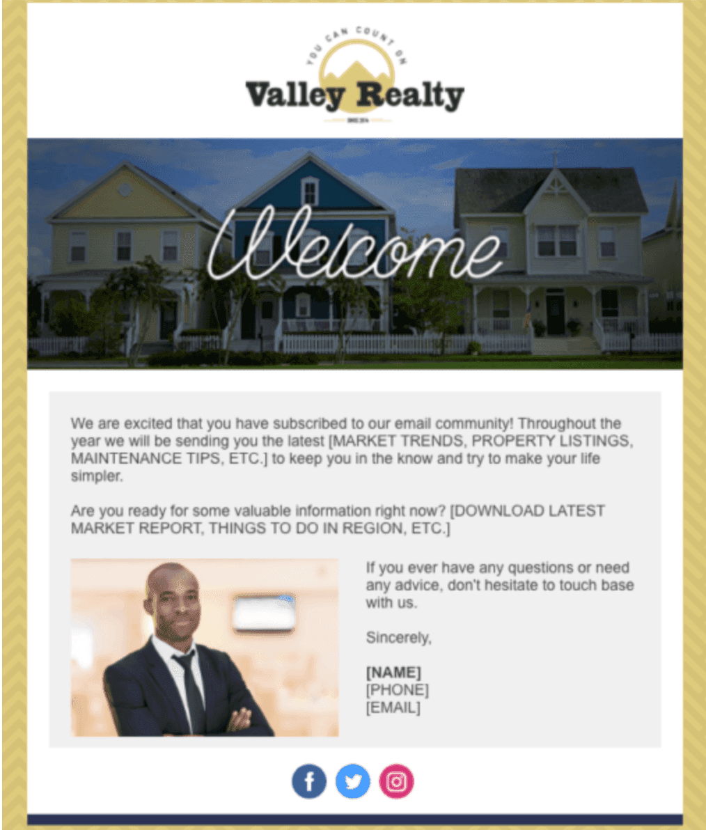 Valley Realty email template 