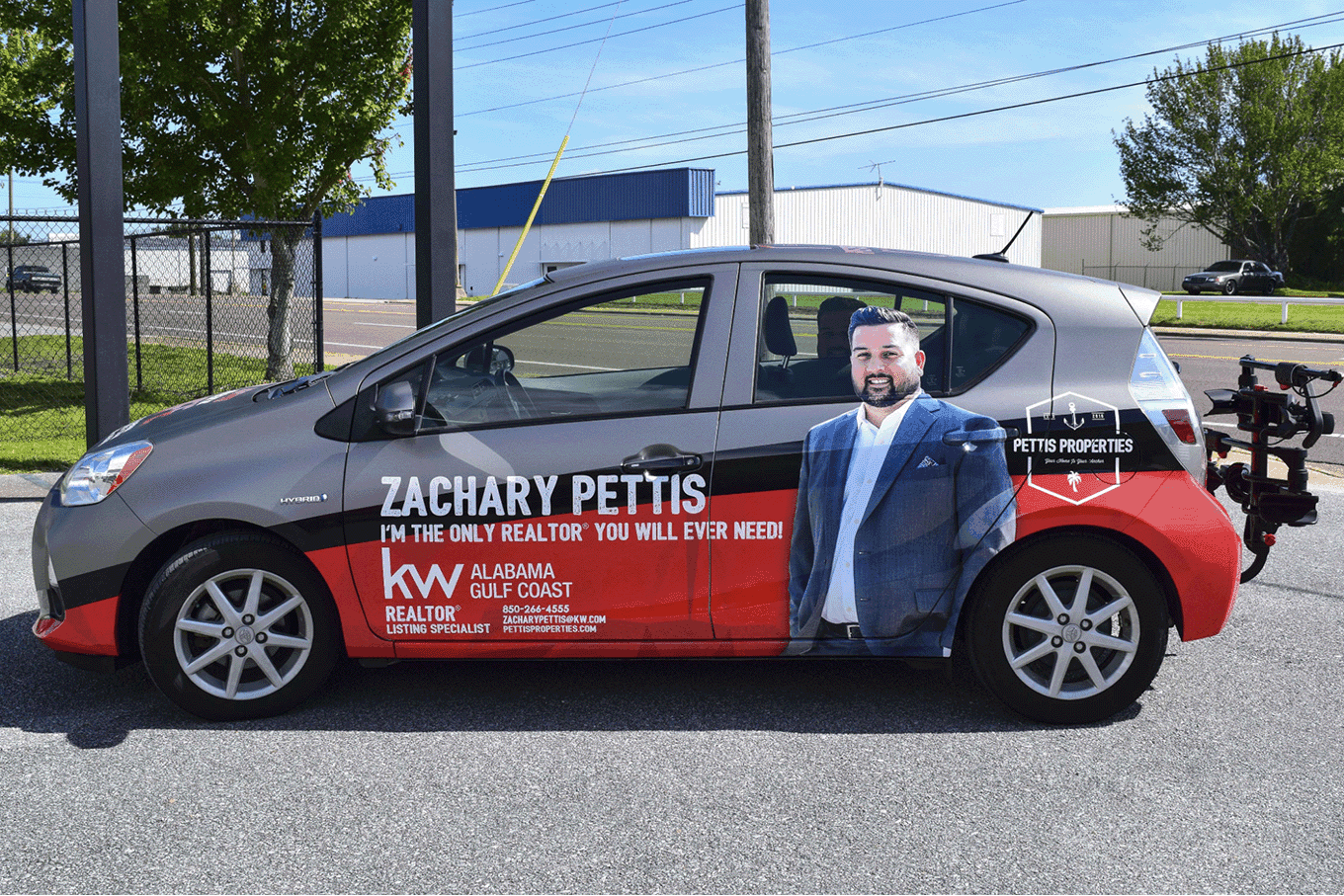 Zachary Pettis wrapped realtor car
