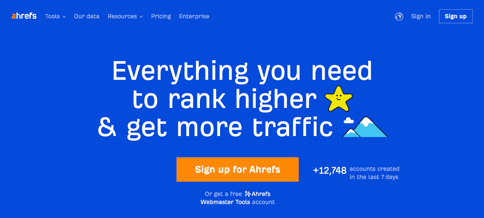 AHREF metric software for website health